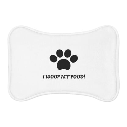 Cute 'I Woof My Food!' Pet Feeding Mat