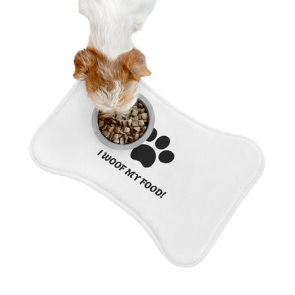 Cute 'I Woof My Food!' Pet Feeding Mat