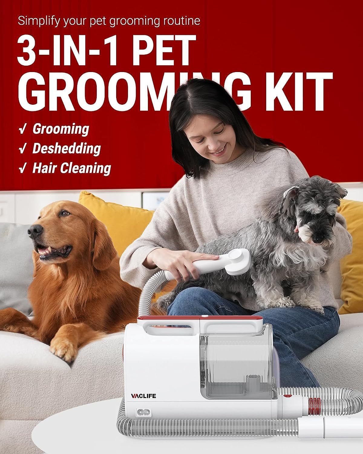 Multipurpose Vaccum Dog Grooming Kit